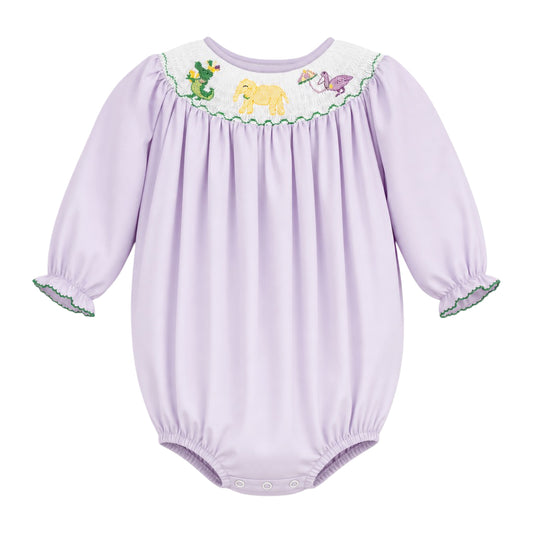 Brooke Long Sleeve Bishop Bubble, Mardi Party Smocked