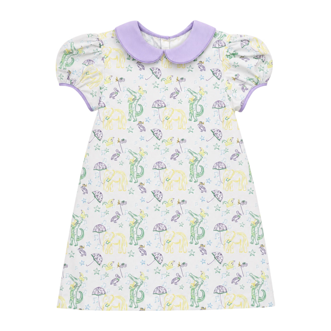 Frannie Dress, Mardi Party Print