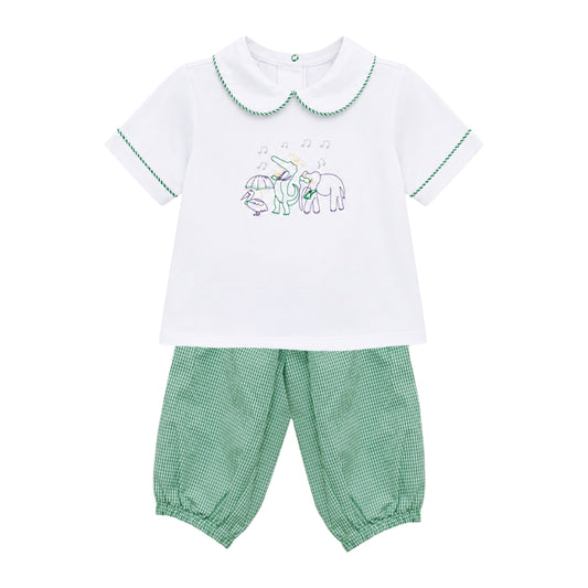 Peter Bubble Pant Set, Mardi Party Embroidery