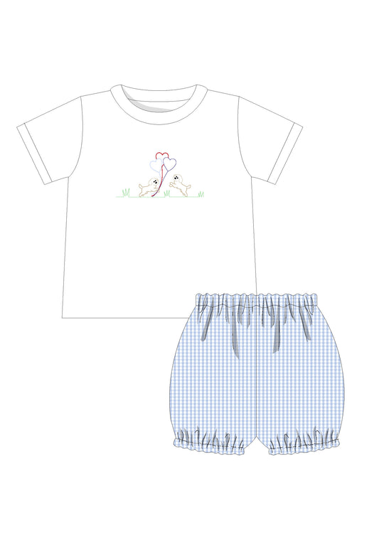 Tyler Puppy Play Hearts BLOOMER Short Set