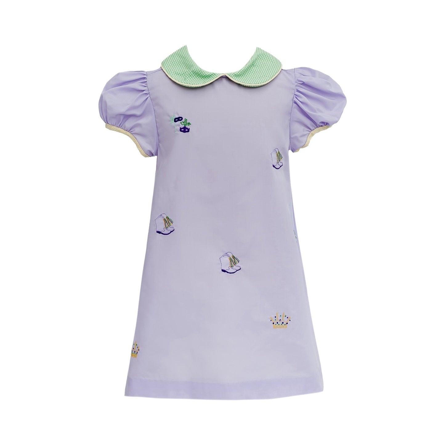 Lavender All Over Embroidered Mardi Gras Dress