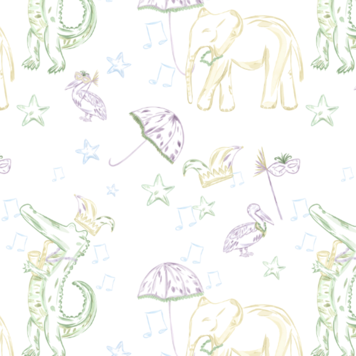 Elliott Jon Jon, Mardi Party Print