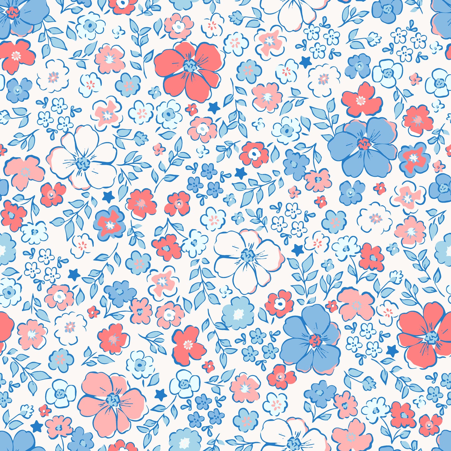 Elaine Scallop Bloomer Set, Patriotic Florals