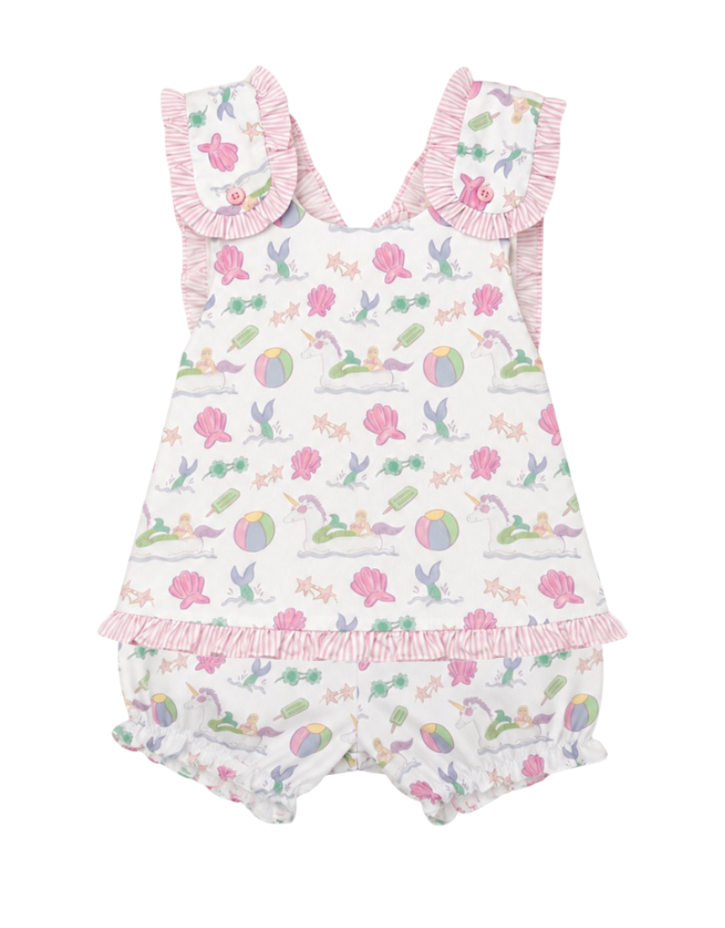 Amelia Cross Back Bloomer Set, Mystical Waves
