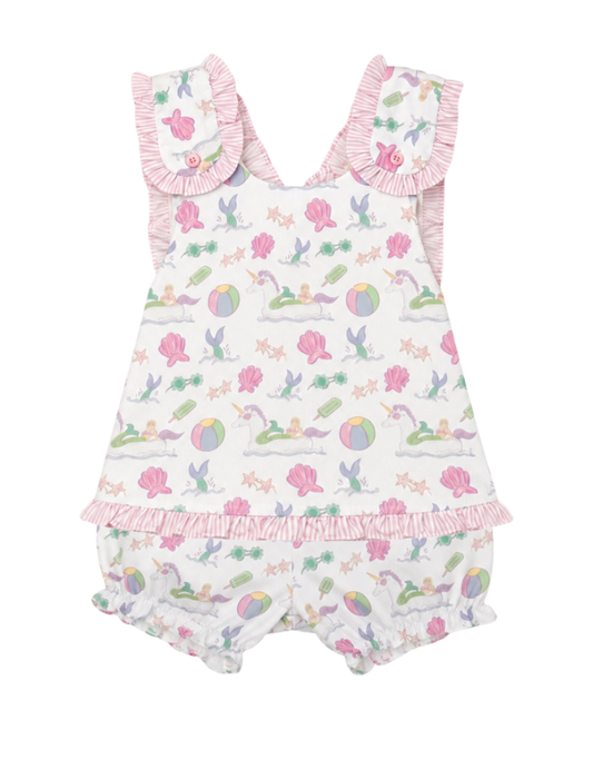 Amelia Cross Back Bloomer Set, Mystical Waves