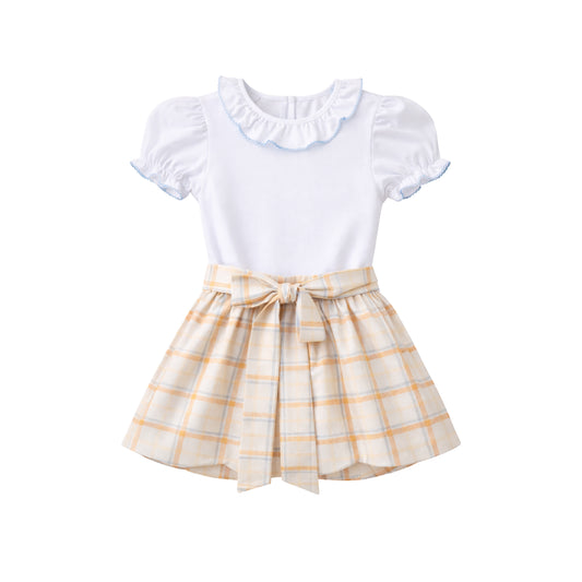 Madeline Scallop Skirt Set, Aspen Plaid