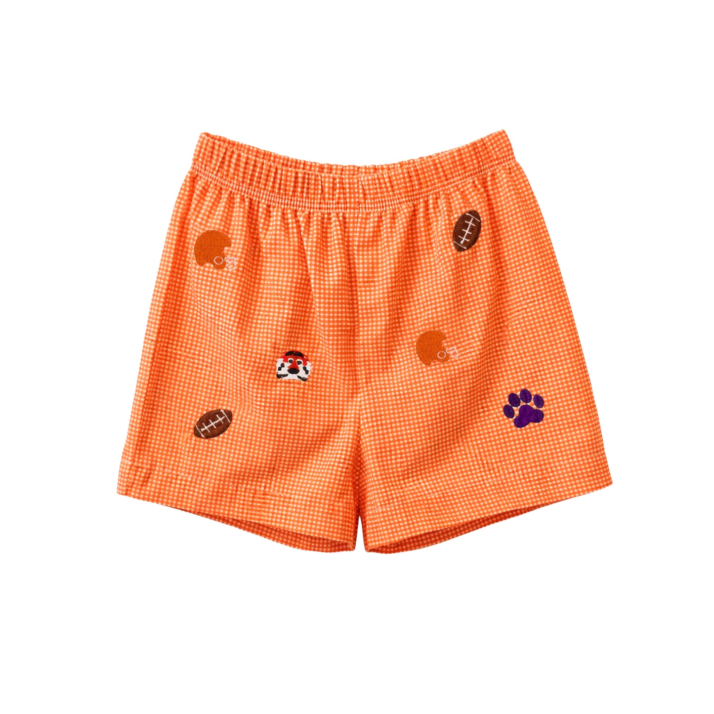 Stephen Pocket Short Set, All Over Embroidery Orange Purple Tigers