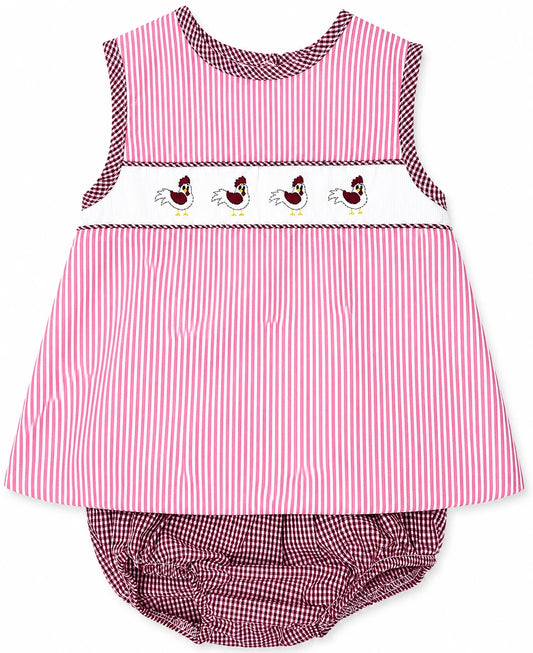 Ladd Diaper Set, Garnet Gamecock Stripe