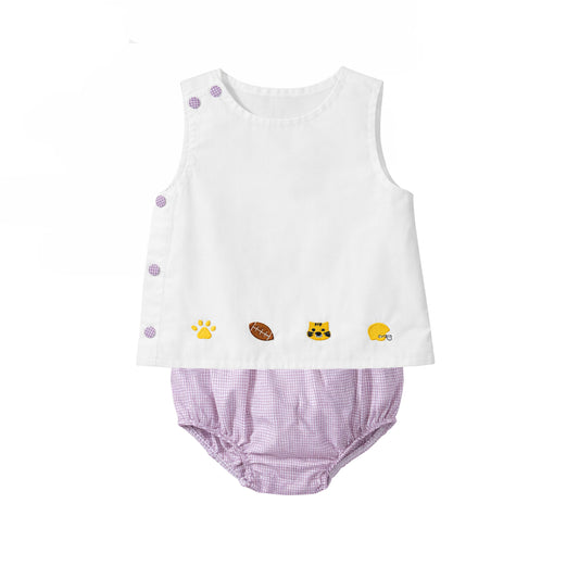 Liam Diaper Set, Purple Tigers