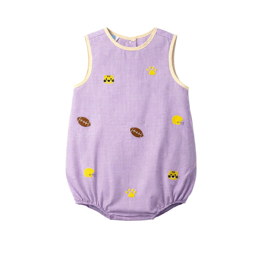 Luca Bubble, All Over Embroidery Purple Tigers