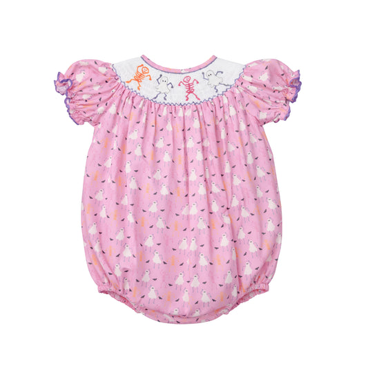 Brooke Short Sleeve Bishop Bubble, Dancing Skeletons Print