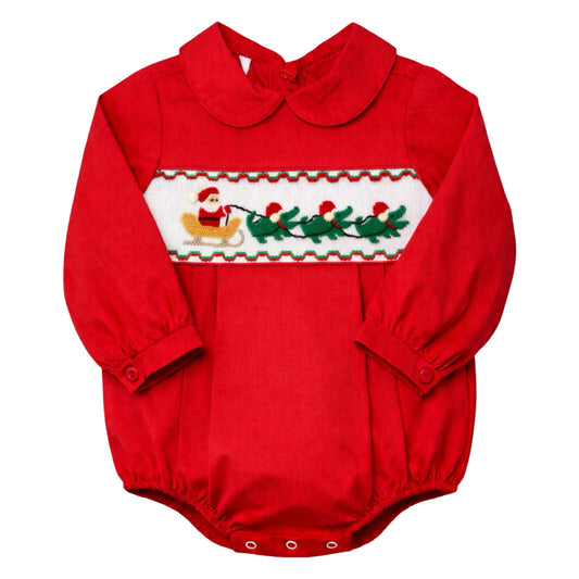 Hudson Long Sleeve Smock Bubble, Cajun Cord Santa