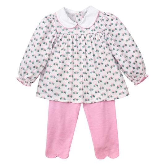 Annabelle Scallop Legging Set, Pink Holly