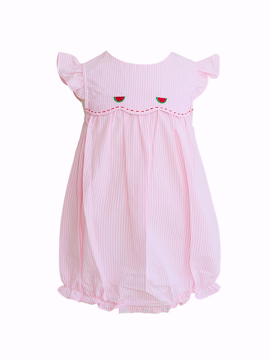 Lucy Pink Scallop Embroidered Watermelon Bubble